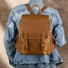 Rucksack Royal Bagger Retro 15 "Laptop -Computer für Männer verrückte Pferde Leder Umhängetasche Echtes Cowhide -Reise -Rucksäcke 1442