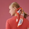 Chusta szalik dla kobiet h marki projektant głowicy szalik szalik litery nadruk kwiat imit jedwabny szalik pałąk kwadratowy szaliki