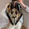 Bandanas Durag Swarf à plaid à la mode pour femmes pliage de totem géométrique classique Scarpe 90x90cm carrée écharpe musulmane couvre-coffis