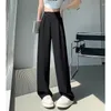 Pantaloni da donna estate a gambe larghe 2024 versione stretta dimagrante casual dritta ad alta vita altoppa