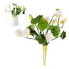 Dekorativa blommor 2 PCS grönska dekor Konstgjord lotusarrangemang Hem Silk White Room Bride