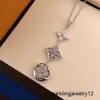 Gioielli designer collana a ciondolo a tre fiori con diamante cristallo per donna regalo di marca di lusso classico con scatola