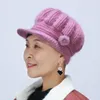 Berets Plush Knitted Cap Elegant Flower Thicken Winter Warm Pile All-match Simple Mommy Hat Female/Girls