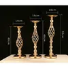 Bandlers 5pcs / lot Metal Gold Silver Table Table Candlestick for Wedding Candelabra Flowers Vases