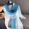 Shawls 50*160CM Fashion Women Chiffon Gradient Scarf Shawl Luxury Elegant Lady Versatile Sun Protection Decorate Scarves Headscarf d240426