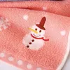 Handtuch 1pcs Weihnachtshandgesicht Baumwoll Schneemann Waschen Waschanweis Küchentücher Badezimmer Jahr Geschenk 25x50 cm