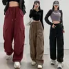 Women's Pants American Work Suit Wide Leg For Women Autumn/Winter 2024 High Waist Loose Mountaineering With Feet Strapping