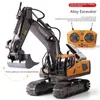 Electric/RC Car Wireless Remote Control Vehicle 11 Channel Remote Control Excavator Alloy Engineering Car Toy Electric Excavator Bulldozer Barnl2404