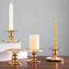 Candle Holders Holder Gold Plated Base Pillar Candlestick Stand For Electronic Candles Tapers Christmas Party Home Decor