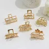 Hair Clips Barrettes Fashion Hollow Heart Metal Hair Claw Clips Simple Non Slip Mini Gold Geometric Bangs Barrettes Hair Jaws For Women Girls Daily 240426