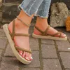 Scarpe casual intrecciate intrecciate invasate da donna Scheda da donna Summer Bow Beach alla moda Sandalias de Mujer Verano 2024