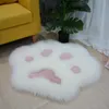 Tapetes de pata de gato de gato fofo tapete macio de pelúcia para sofá em casa mesa de café de cabeceira de cabeceira de cabeceira de sede rosa carpete de desenho animado