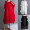 Party Dresses 2024 Summer Vintage Solid Lace Flower Cute Beach Women Korean Fashion Loose Casual Dress Robe Ladies Elegant Clothing