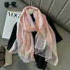 Шары 2023 роскошные бренд женский модный шарф Scarf Сплошные шелковые льня