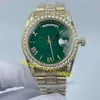 Мужские часы 36 мм 18CT3255 Движение Автоматическое женское платиновое браслет мужской водонепроницаемые алмазные часы римский циферблат
