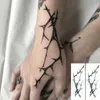 00d8 Trasferimento tatuatore impermeabile tatuaggio temporaneo adesivo nero ramo albero design tatto falso flash braccio tatuaggio arte per donne uomini 240427