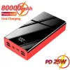 Chargers 80000Mah Power Bank con display digitale LED LED portatile Power Bank Extern Battery Charger Fast Charger per Xiaomi iPhone