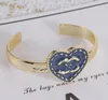 Nouveau design Fashion Lettre bracelets bracelets célèbres créateurs denim Blue Love Heart Bracelet Femmes Men 18k Gold plaqué en laiton bracele