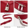 Evening Bags FOXER 2024 Brand Design Split Leather Red Crossbody Bag Lady Fashion Women Chain Handbag Heart Zipper Shoulder With 2 Straps