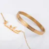 ネックレスQitianカスタムアラビア語ネックレスAyatul Kursi Cuff Bangles Jewelryセット