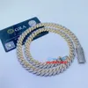 Remessa rápida 10mm 2 TONE CARRO DE HIP PLATED MIAMI CUBAN Link Moissanite Diamond VVs Iced Out Chain Cuban