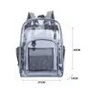 Backpack Transparent Pvc Set Bag Waterproof UNISEX di grande capacità Solid Clear Coppia Bagback Designer