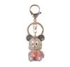 Keychains hoogwaardige druppellegering Keychain Chaveiro Drop Oil Cute Little Baby Mouse Rhinestone Crystal Beads Stainless Key Ring1418775