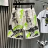 Europeiska modetrendmärken high-end och nisch jeans för mäns sommar nya graffiti capris lösa överdimensionerade shorts