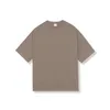 2024 Tungvikt 280G Leisure T Shirt Men Ny 100% Pure Cotton Short Sleeve Tees Loose Round Neck Solid Color Topps Fashion Streetwear Mane Clothings For Four Seasons