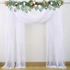 Curtain 2Pcs Wedding Arch Decoration Tulle Chiffon Partition For Home Living Room Bedroom Decor