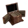 Caschetti di gioielli in legno grande scatola con chiusura di lusso a quattro strati Organizzatore multifunzionale retro retrò regali per le vacanze