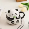 Kubki Oryginalna filiżanka panda z pokrywką ceramiczny kubek świąteczny prezent kawa filiżanki herbaty ślicznych i różnych spersonalizowanych prezentów