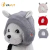 Chapéu de malha de vestuário de cachorro Inverno quente para filhote de gatinho maiús
