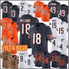 85 Cole Kmet Football Jersey d'Andre Swift DJ Moore 18 Caleb Williams Keenan Allen Rome Odunze Walter Payton Brian Urlacher Jaquan Brisker Khalil Herbert Travis Homer