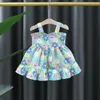 Mädchenkleider Sommer Baby Kleid Baby Girl Big Bow Bunte Blumendruck Hosentender Prinzessin Kleid Kinderkleid Kleid