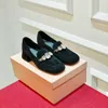 Zapatos de ballet de cuero marrón negro zapatos de diseño de diseñador de lujo