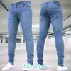 Man Pants Retro Washing Zipper Stretch Jeans Casual Slim Fit Byxor Mannen Plus Size Pencil Pants Denim Skinny Jeans For Men 240423