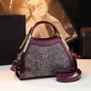 Bag Womens Genuine Leather Handbag Temperament Celebrity One Shoulder Versatile Mom Trend