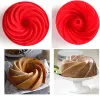 Formen 9 Zoll Non -Stick Silicon Cake Bundt Pan Fancy Spiral Jelly Bread Heritage Back Backware für Geburtstagsfeier 10103