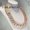 Bussar ner tjockare 26mm tungt solid 925 Sterling Silver Iced Out Moissanite Cuban Link Chain