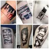 Tattoo Transfer Anime Black Temporary Tattoos Ninja Cosplay Costumes Arm Body Cartoon Black Waterproof Fake Tattoo Stickers for Women Man Kid 240427