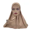 Bandanas Durag Solid Color Muslim Headscarf Full Set of Headscarsves 240426