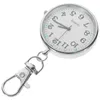 Table montres de poche Regarder Clip-on Round en acier inoxydable pour les infirmières Femmes Elder Sanging Pendant Prendant Keychain