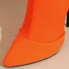 Buty wiosenne jesień kobiety nad kolanem długie 12 cm buty na obcasie 6 Candy Kolor Woman Plus Size 34-48