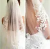 Jóias de cabelo de casamento uma camada de tule curto véus de casamento com pente branco cintura de marfim de marfim com contas de diamante aplicado véu de noiva Veu da noiva