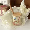 Diseño original lindo taza de crema graffiti oso taza de cerámica copa de agua para el hogar