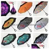 Umbrellas Newreverse Windproof Reverse Layer Inverted Umbrella Inside Out Stand Sea Drop Delivery Home Garden Household Sundries Dh8O7