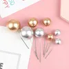 Party Supplies 20pcs Golden Ball Cake Topper Birthday Cupcake For Decoration