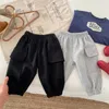 Trousers 0-3-year-old boy baby pants Korean cool boy baby flat bottom baby cover spring and summer childrens bottomL2404