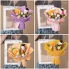 Dekorative Blumen Muttertag Häkelstrauß künstlich gewebter Hochzeitsgeschenk für Gäste Abschluss Eltern